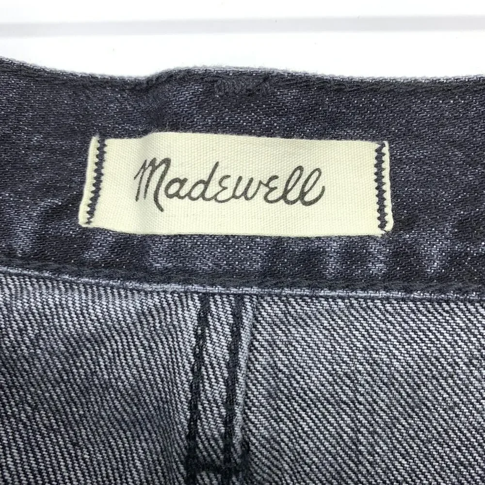 Madewell Relaxed Denim Jean Shorts Womens Size 25 Washed Black Cut Off